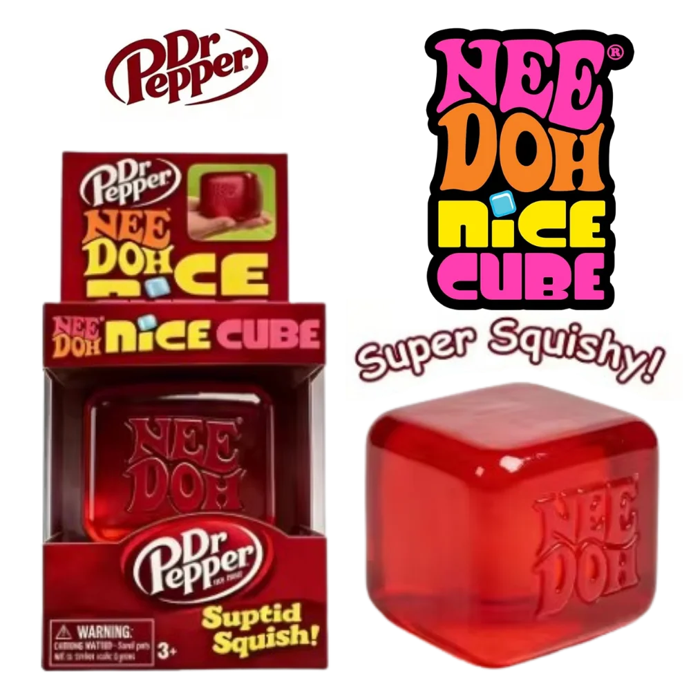 Schylling NeeDoh Nice Cube Sensory Squeeze Toy with Super Solid Squish Stress Relief Anxiety Sensory Tool Stress Reliever Toys