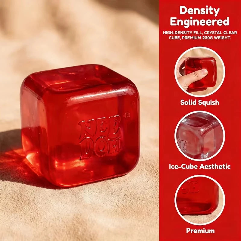 Schylling NeeDoh Nice Cube Sensory Squeeze Toy with Super Solid Squish Stress Relief Anxiety Sensory Tool Stress Reliever Toys