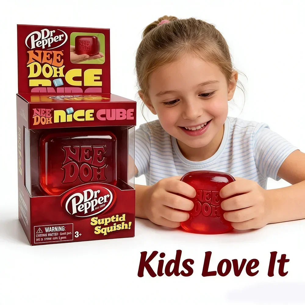 Schylling NeeDoh Nice Cube Sensory Squeeze Toy with Super Solid Squish Stress Relief Anxiety Sensory Tool Stress Reliever Toys