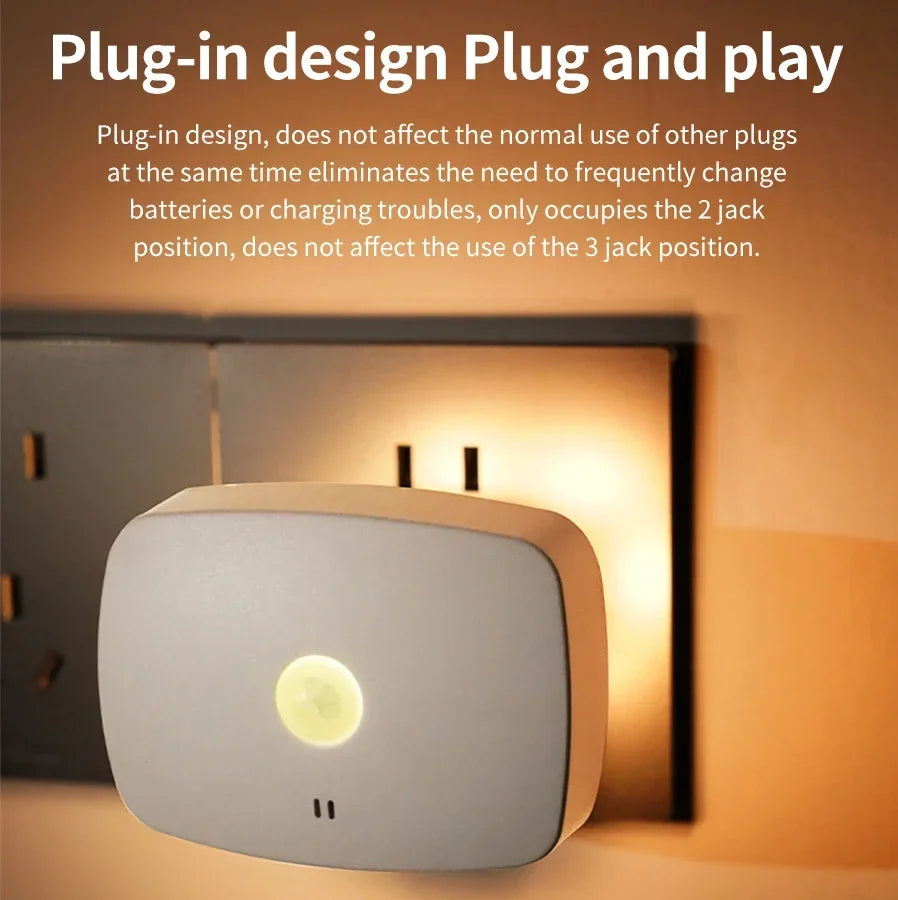 Motion Sensor Led Night Light EU US Plug Infrared Smart Sensor Wall Lamp Bedroom Toilet Hallway Kitchen Kid Nightlight 220V 110V
